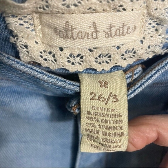 Altar'd State Blue Two-Tone Flare Jeans - Picture 5 of 11